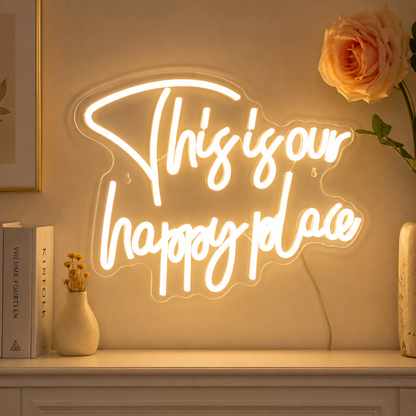 This Is Our Happy Place LED Neon Sign Happy Place Neon Signs main product image