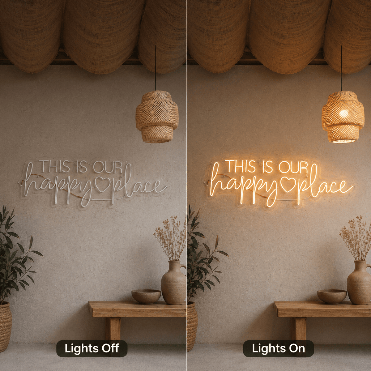 This Is Our Happy Place LED Neon Sign Home Art - Shineneon