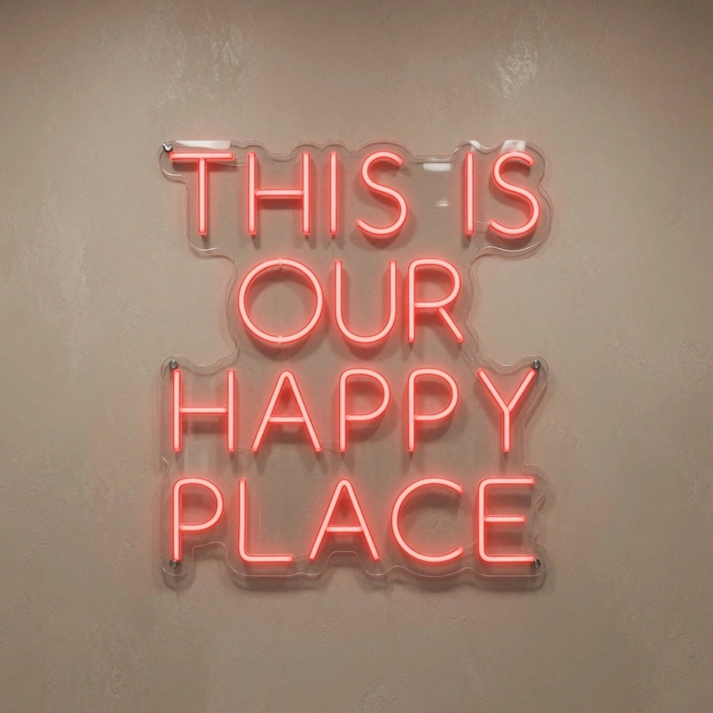 This Is Our Happy Place LED Neon Sign Wall Decor - 04 Size Image