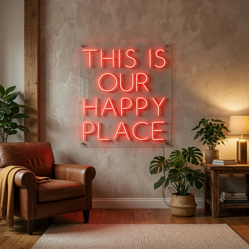 This Is Our Happy Place LED Neon Sign Wall Neon Sign - 03 Real Lifestyle Scene