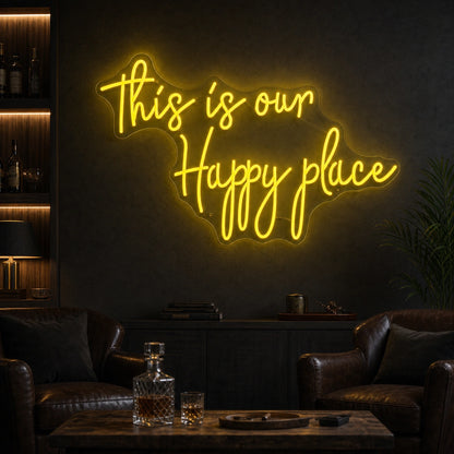This Is Our Happy Place Man Cave LED Neon Sign high-converting product image