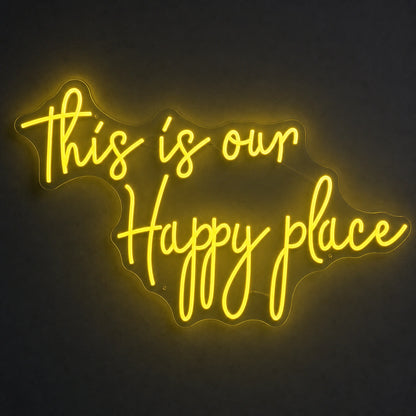 This Is Our Happy Place Man Cave LED Neon Sign main product image