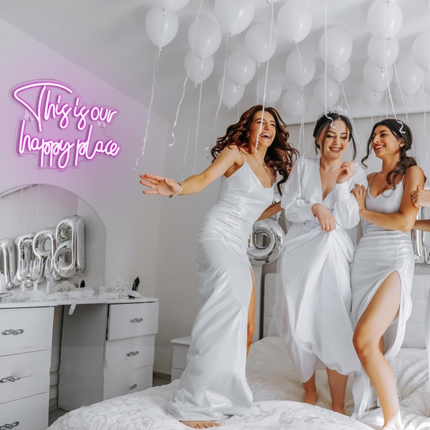This Is Our Happy Place Pink Neon Sign Bedroom Comfort | Shineneon