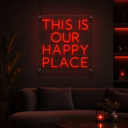 This Is Our Happy Place Room Decor LED Neon Sign high-converting product image