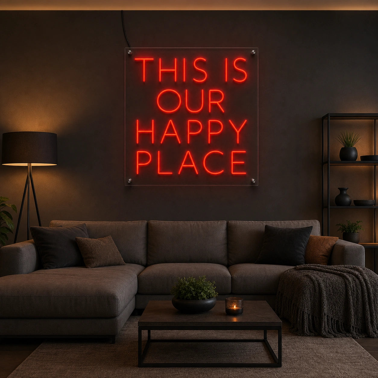 This Is Our Happy Place Room Decor LED Neon Sign size image