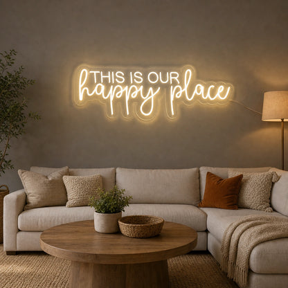 This Is Our Happy Place Wall Art LED Neon Sign size image