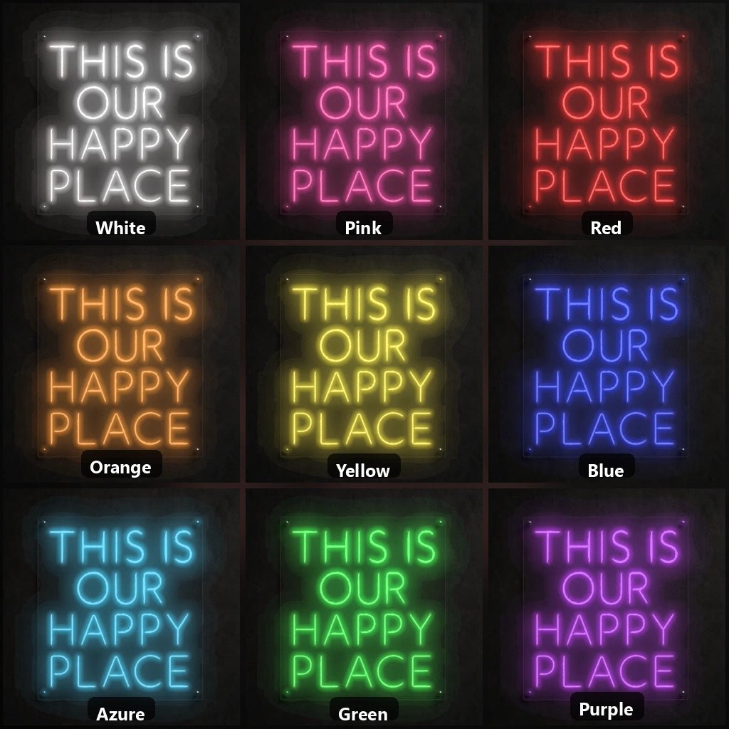 This Is Our Happy Place Wall Decor LED Neon Sign Garage Man Cave Neon Sign - Shineneon