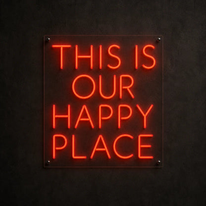 This Is Our Happy Place Wall Decor LED Neon Sign Garage Man Cave Neon Sign - Shineneon
