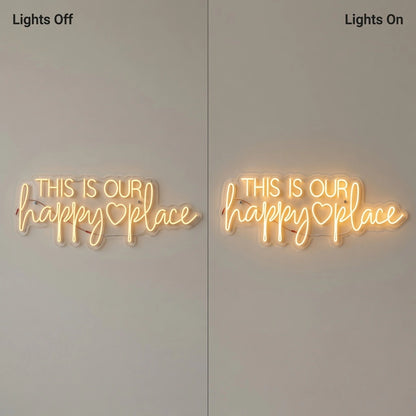 This Is Our Happy Place Wall Decor LED Neon Sign Wall Neon Sign - 06 Day Night Comparison