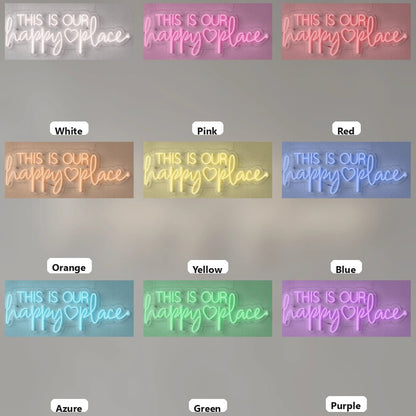 This Is Our Happy Place Wall Decor LED Neon Sign Wall Neon Sign - Shineneon