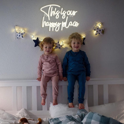 This Is Our Happy Place Warm White Neon Sign Cozy Home | Shineneon