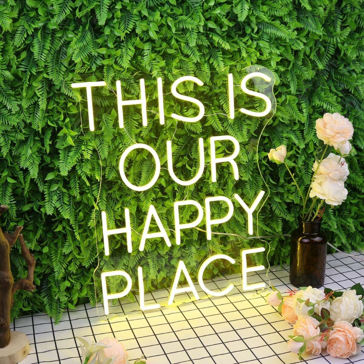 This Is Our Happy Place Yellow Led Neon Sign - Shineneon