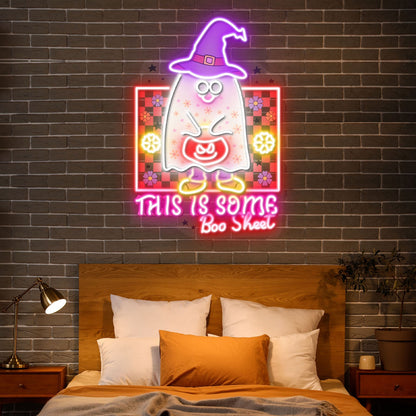This Is Some Boo Sheet Ghost Halloween Acrylic Led Neon Sign | Shineneon