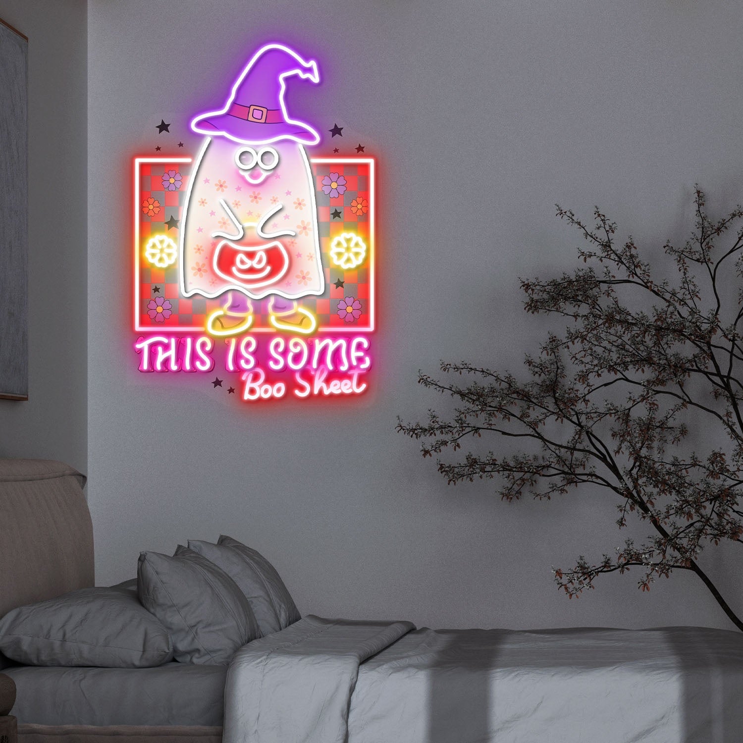 This Is Some Boo Sheet Ghost Halloween Acrylic Led Neon Sign | Shineneon