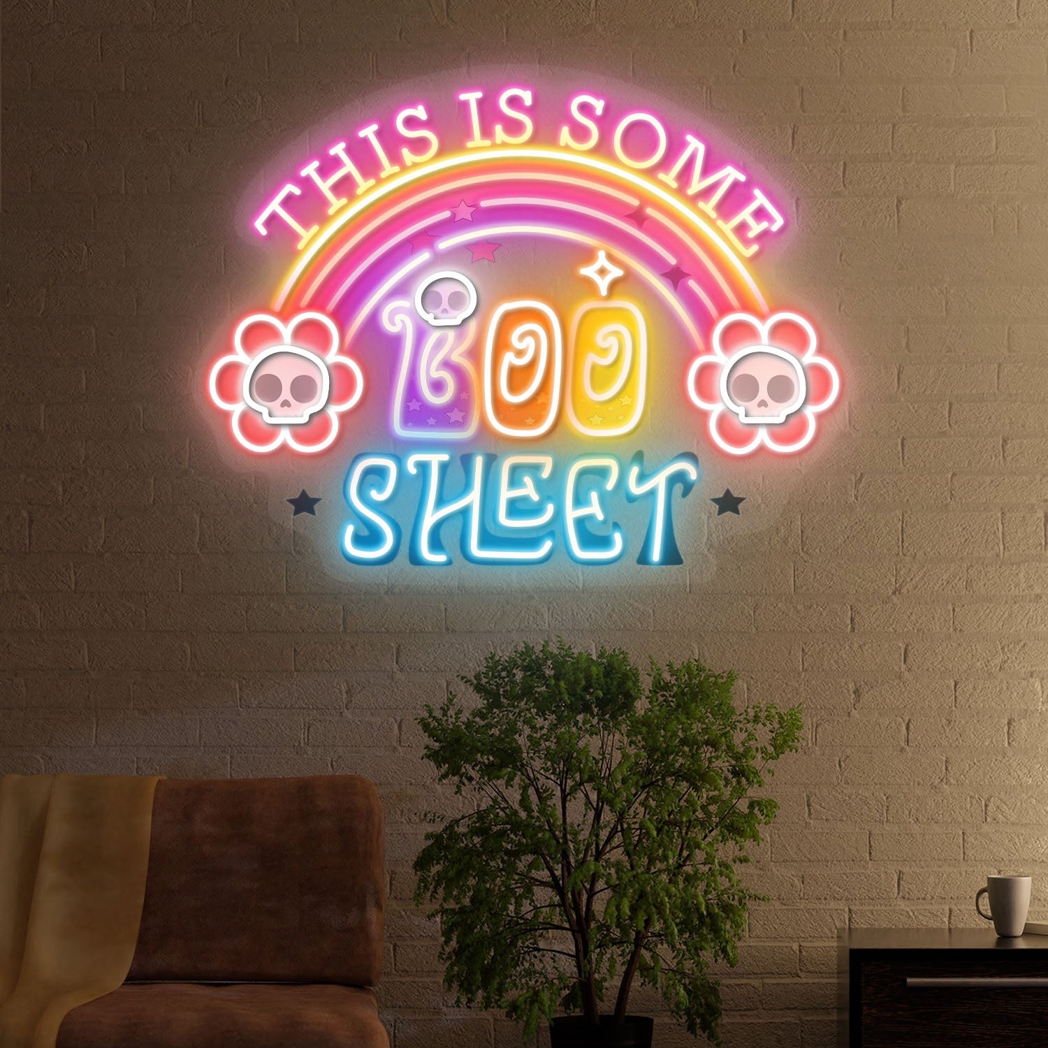 This Is Some Boo Sheet Rainbow Halloween Acrylic Led Neon Sign | Shineneon