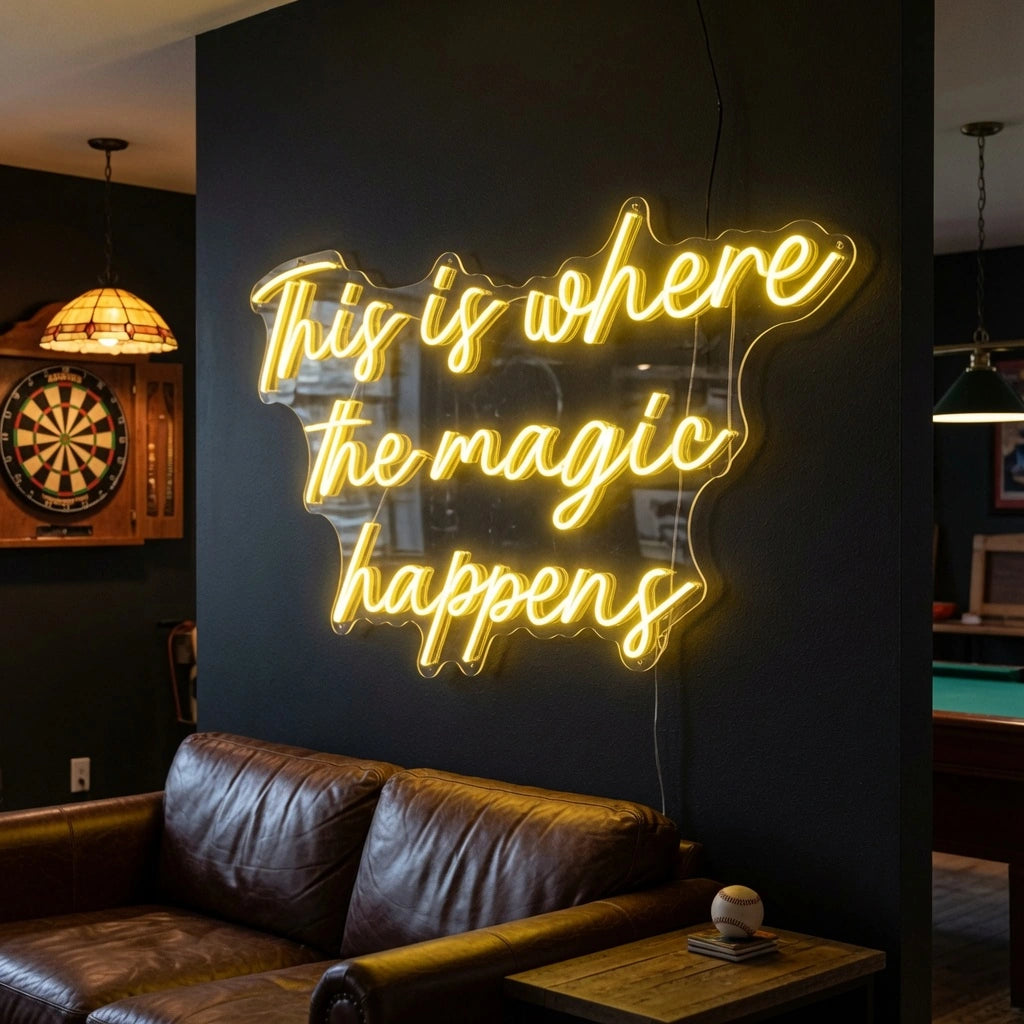 This Is Where The Magic Happens Business Wall Decor LED Neon Sign - 03 Real Lifestyle Scene