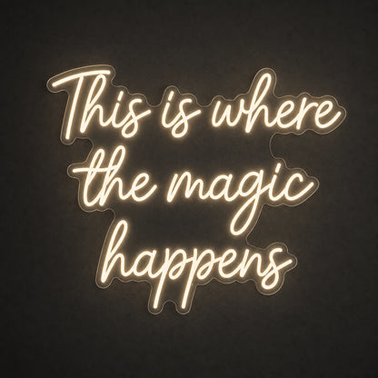 This Is Where The Magic Happens LED Neon Sign Garage Man Cave Neon Sign main product image