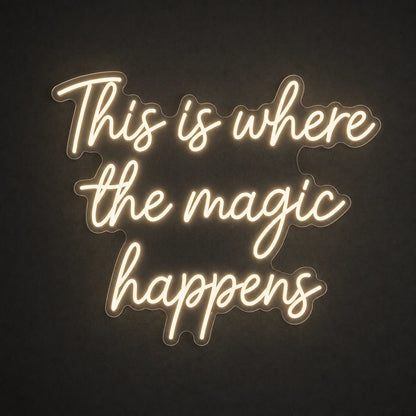 This Is Where The Magic Happens LED Neon Sign Garage Man Cave Neon Sign - Shineneon