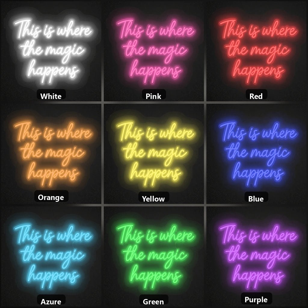 This Is Where The Magic Happens LED Neon Sign Garage Man Cave Neon Sign - Shineneon