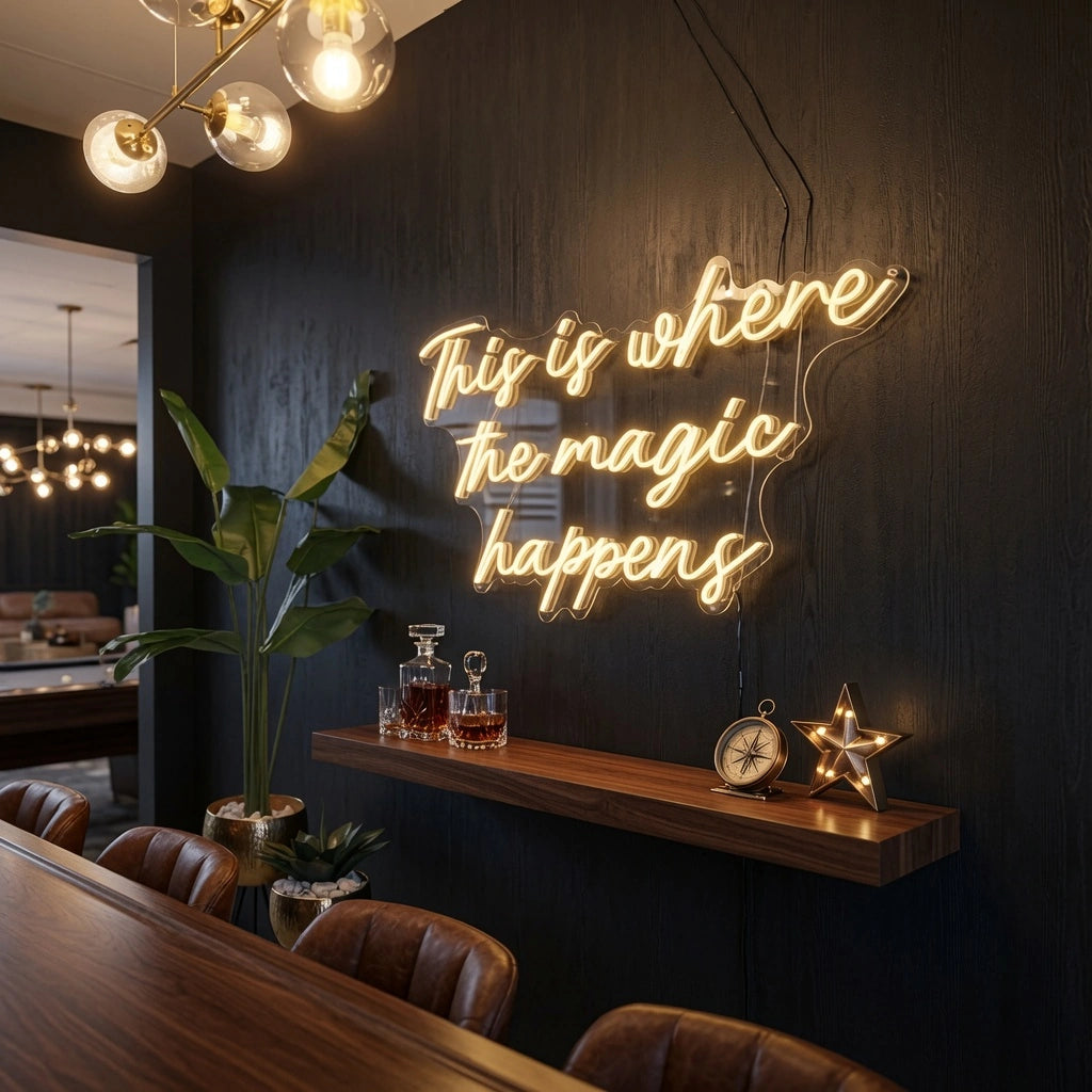 This Is Where The Magic Happens LED Neon Sign Home Art - 02 High-Converting Product Image
