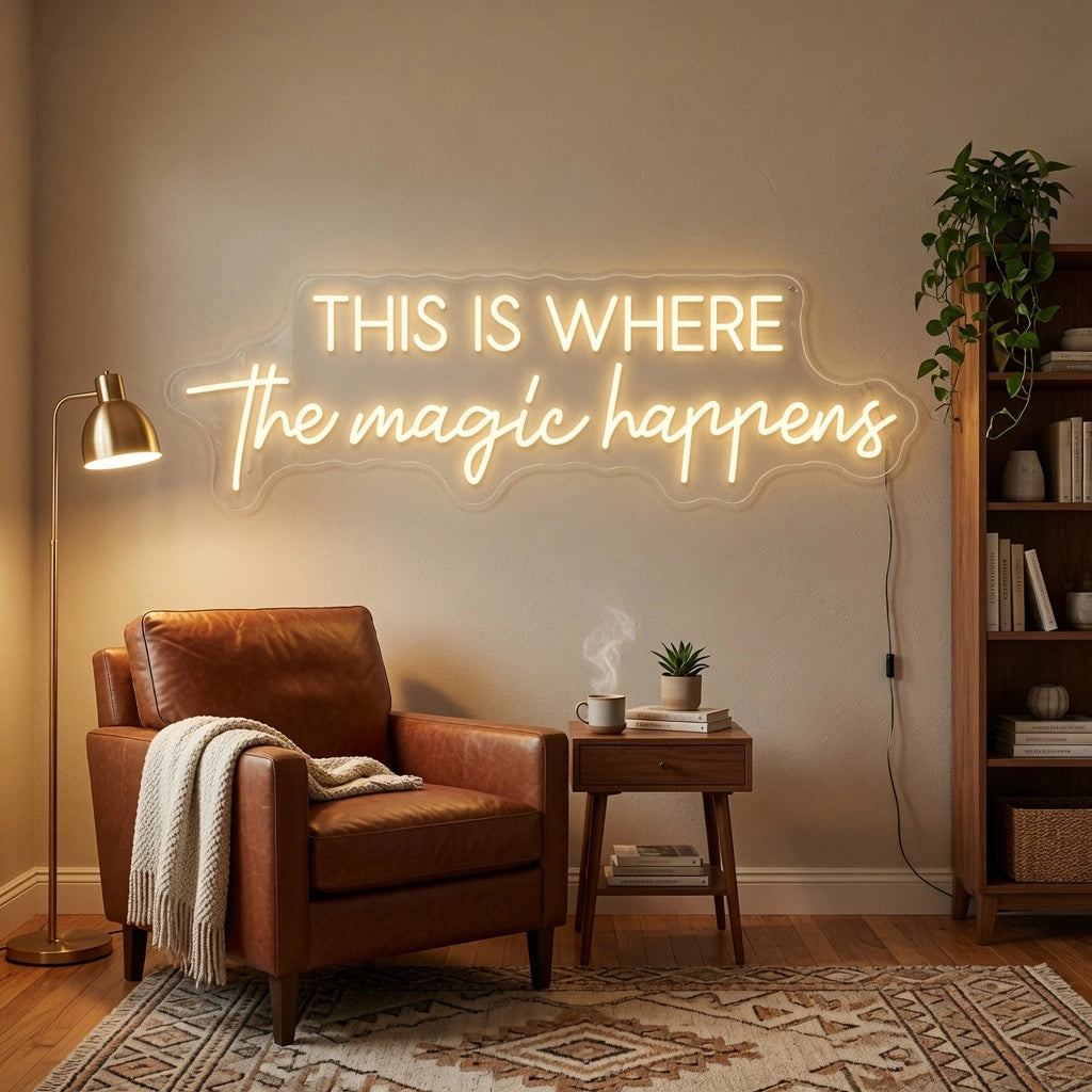 This Is Where The Magic Happens LED Neon Sign Home Decor - 02 High-Converting Product Image