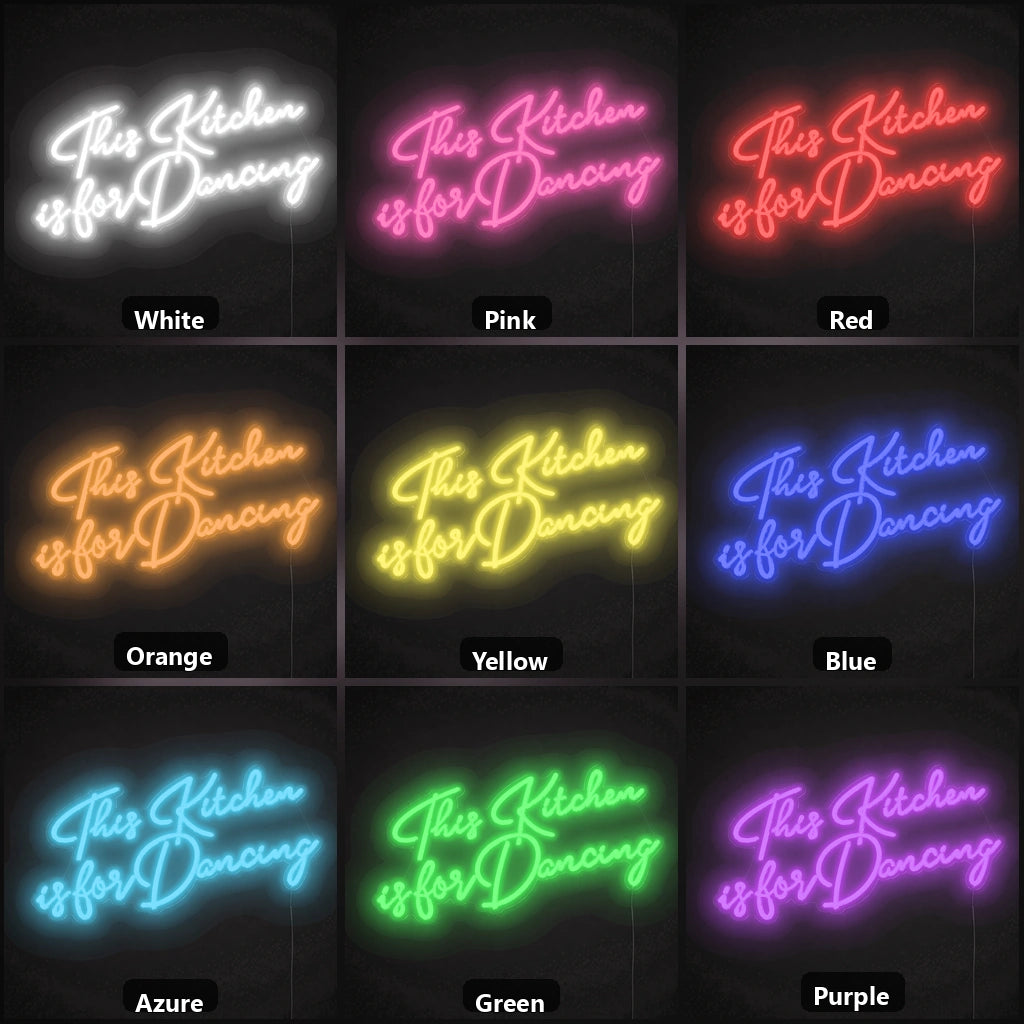 This Kitchen Is For Dancing LED Neon Sign Garage Man Cave Neon Sign color grid