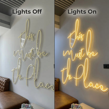 This Must Be The Place Bedroom Decor LED Neon Sign - 06 Day Night Comparison