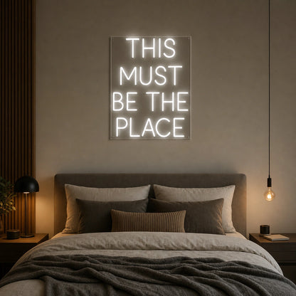 This Must Be The Place Bedroom Decor LED Neon Sign Garage Man Cave Neon Sign real lifestyle scene