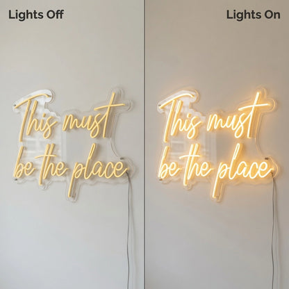 This Must Be The Place Business Wall Art LED Neon Sign - 06 Day Night Comparison
