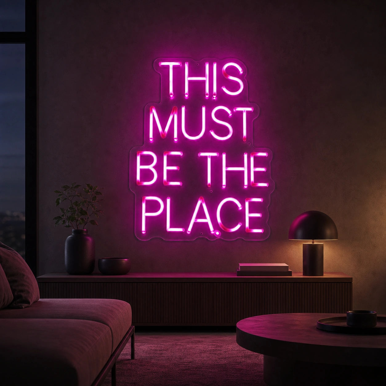 This Must Be The Place LED Neon Sign Garage Man Cave Neon Sign size image