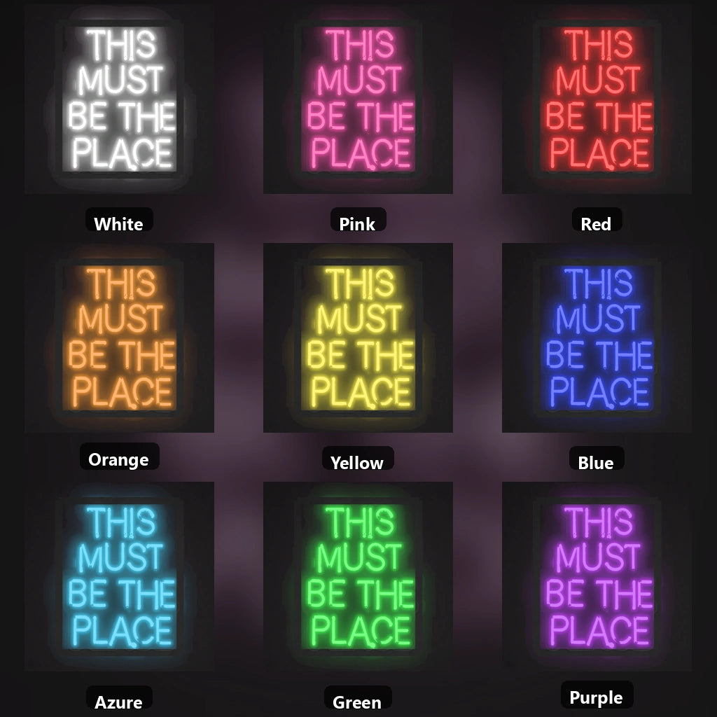 This Must Be The Place LED Neon Sign Garage Man Cave Neon Sign color grid