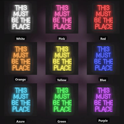 This Must Be The Place LED Neon Sign Garage Man Cave Neon Sign color grid