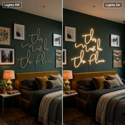 This Must Be The Place LED Neon Sign Home Decor - 06 Day Night Comparison