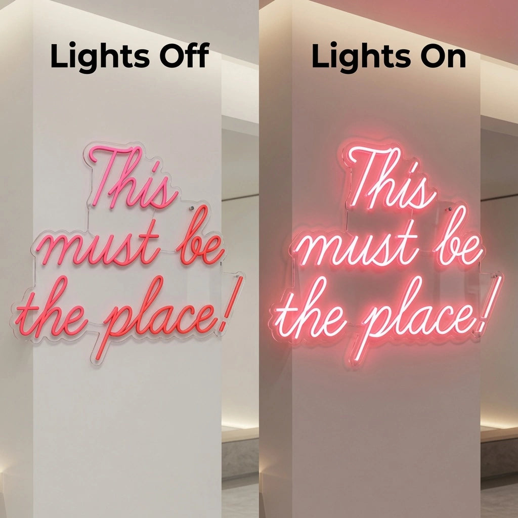 This Must Be The Place LED Neon Sign Home Decor Wall Neon Sign - 06 Day Night Comparison