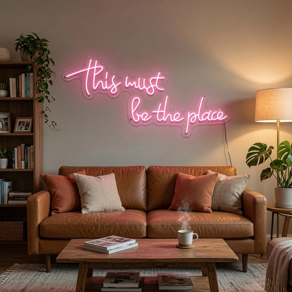 This Must Be The Place LED Neon Sign Home Wall Art - 03 Real Lifestyle Scene