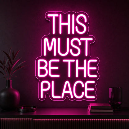This Must Be The Place Room Decor LED Neon Sign Garage Man Cave Neon Sign high-converting product image