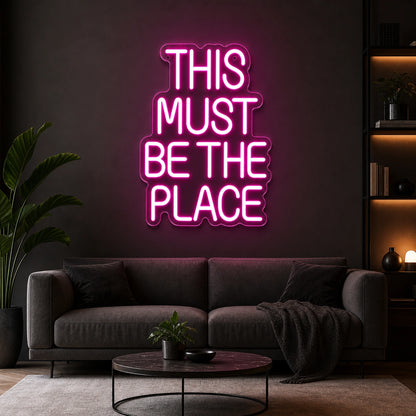 This Must Be The Place Room Decor LED Neon Sign Garage Man Cave Neon Sign size image