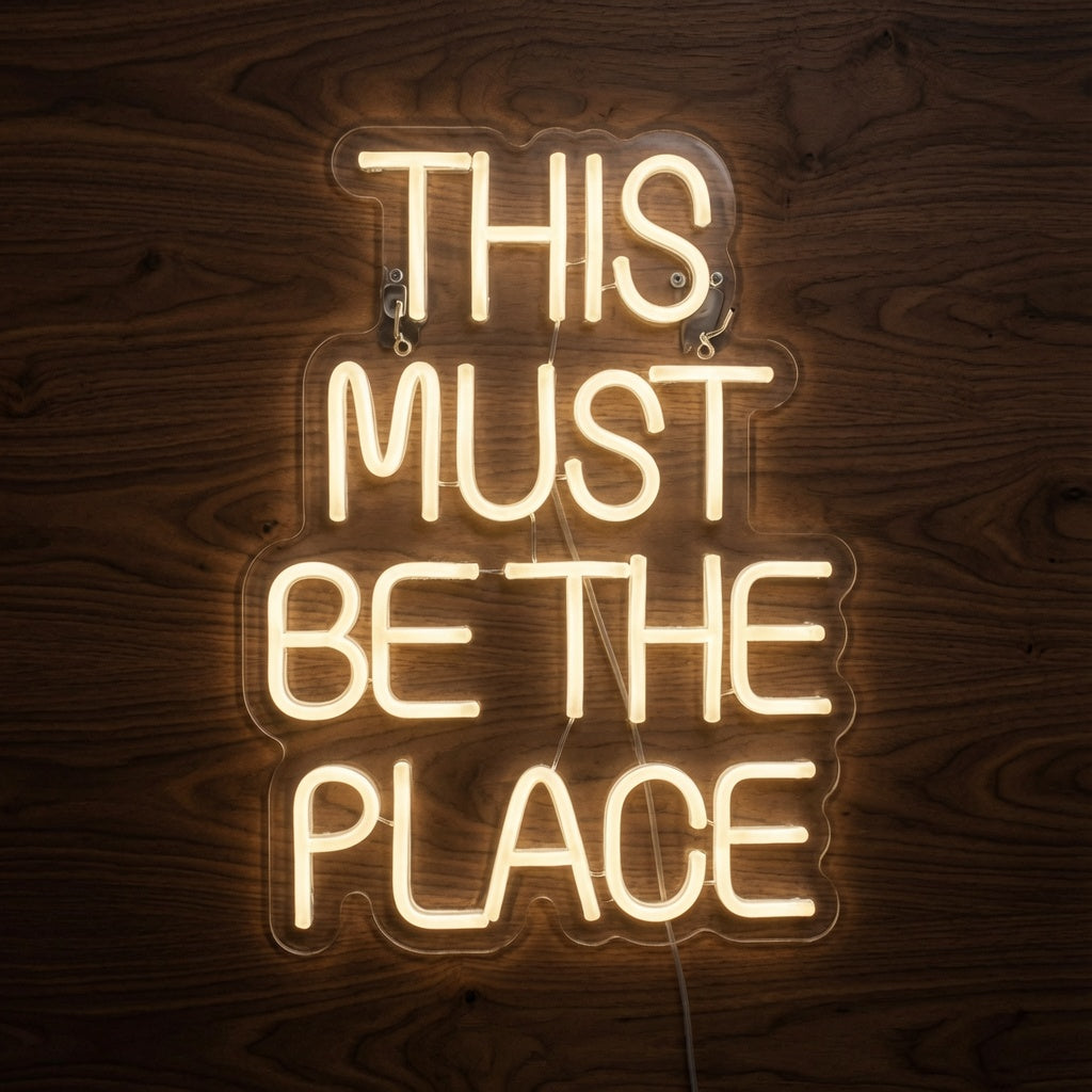 This Must Be The Place Text Wall Decor LED Neon Sign - 02 High-Converting Product Image