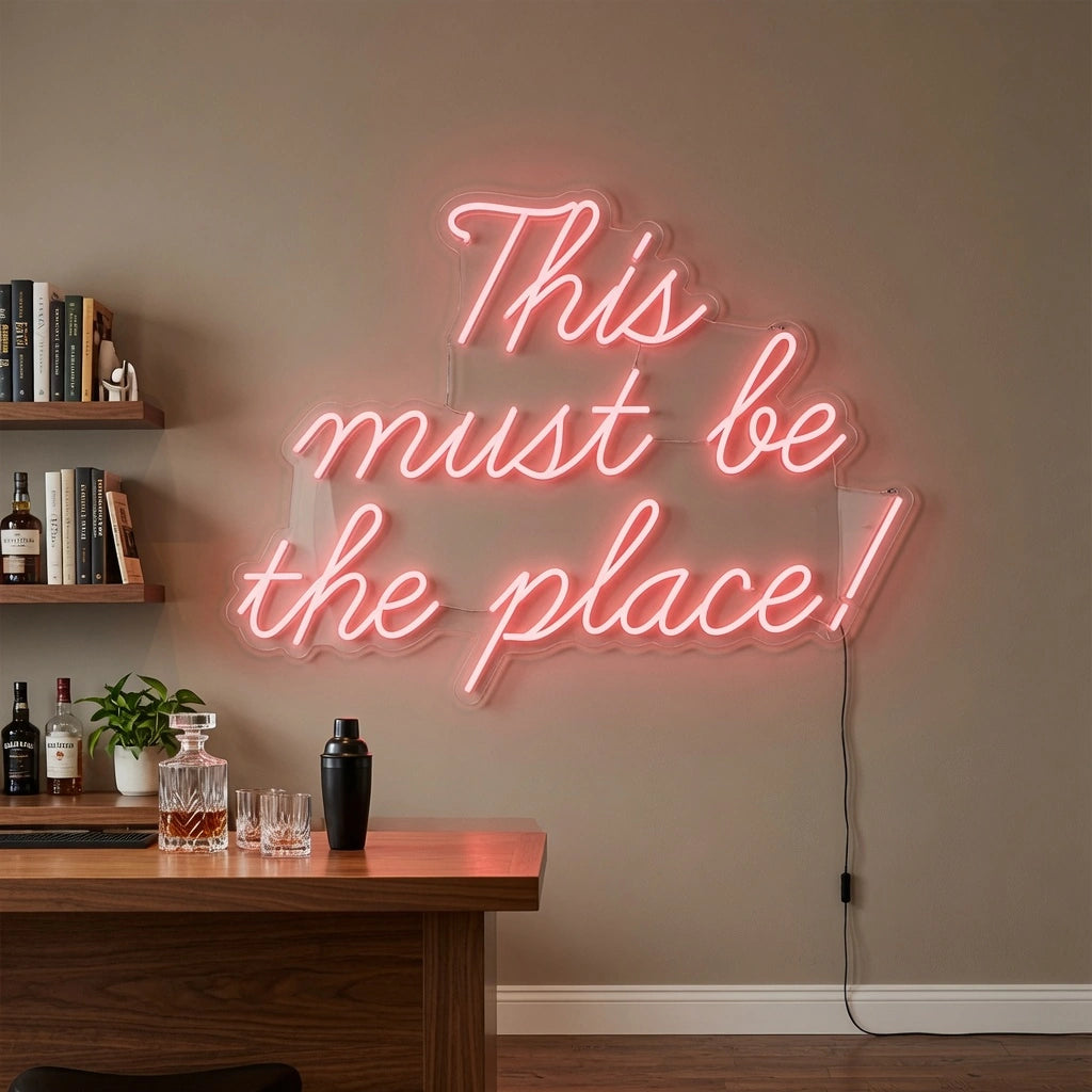 This Must Be The Place Wall Art LED Neon Sign - 03 Real Lifestyle Scene