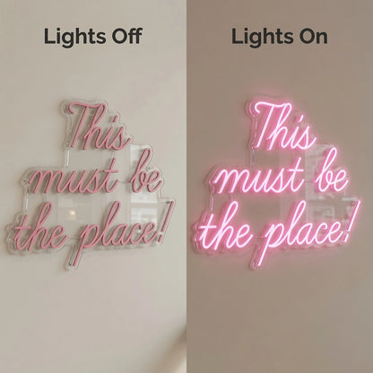 This Must Be The Place Wall Art LED Neon Sign - 06 Day Night Comparison