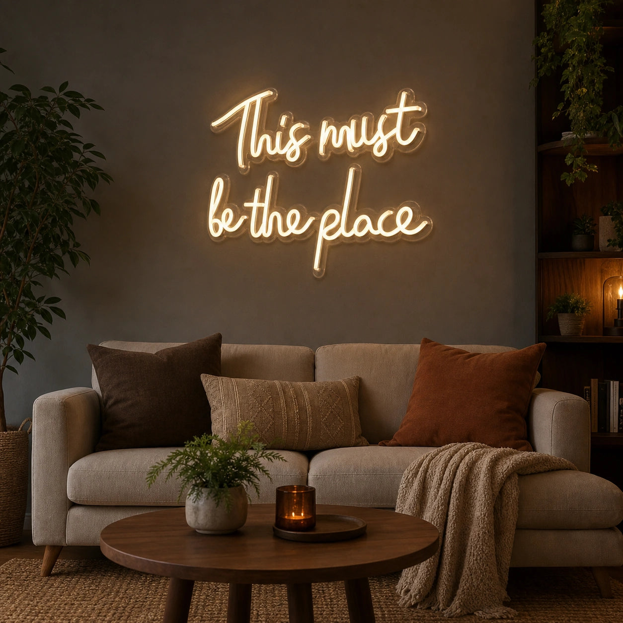 This Must Be The Place Wall Art LED Neon Sign Garage Man Cave Neon Sign real lifestyle scene