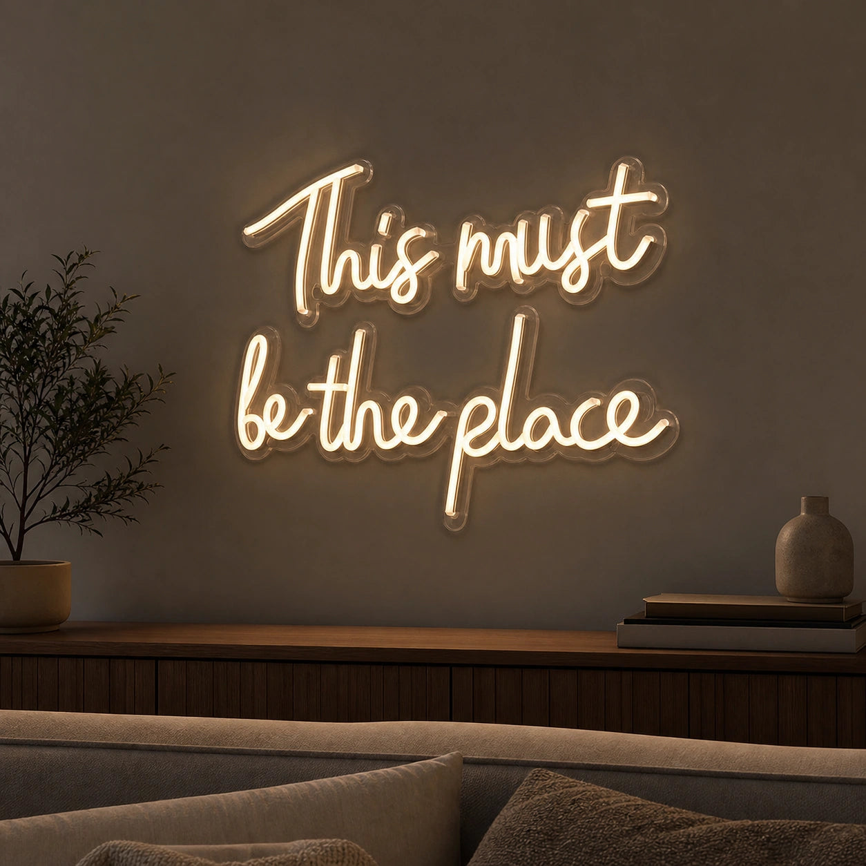 This Must Be The Place Wall Art LED Neon Sign Garage Man Cave Neon Sign size image