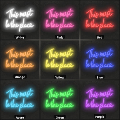 This Must Be The Place Wall Art LED Neon Sign Garage Man Cave Neon Sign color grid