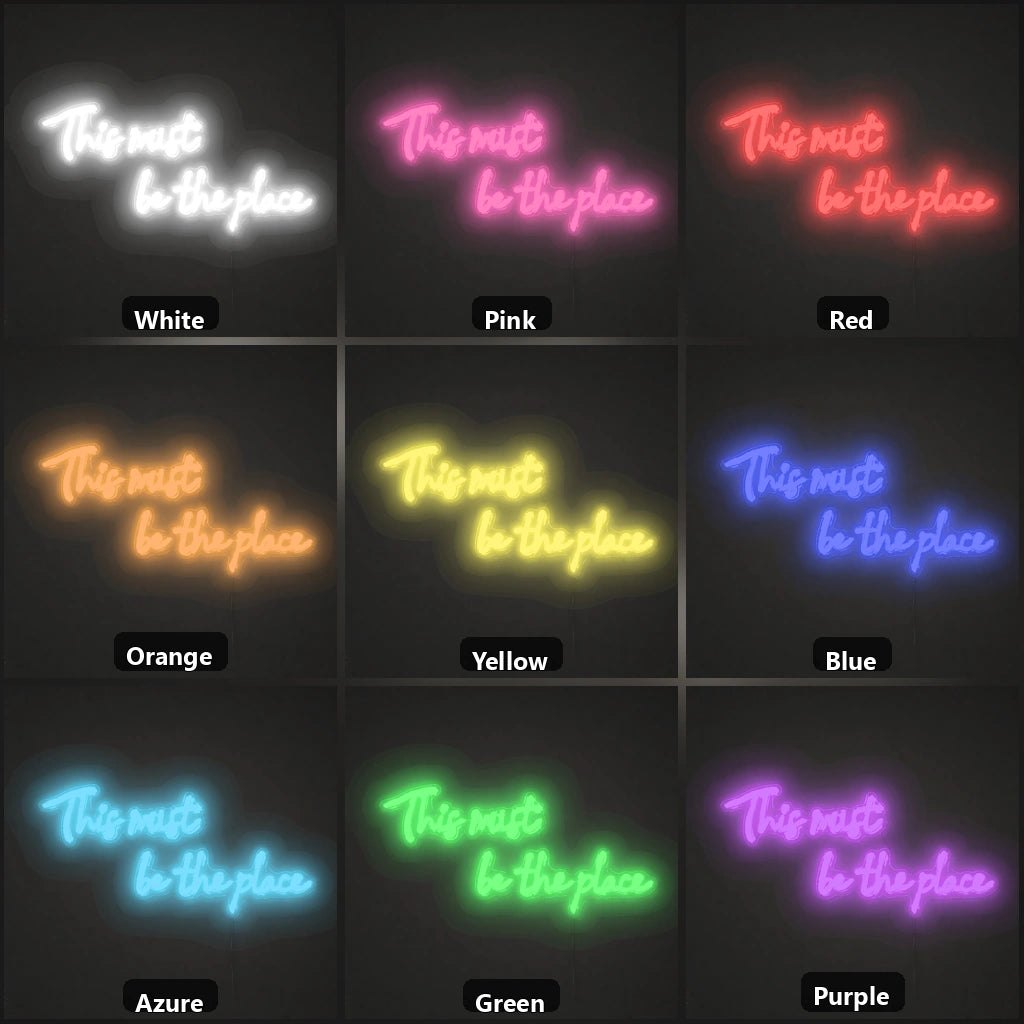 This Must Be The Place Wall Decor LED Neon Sign color grid