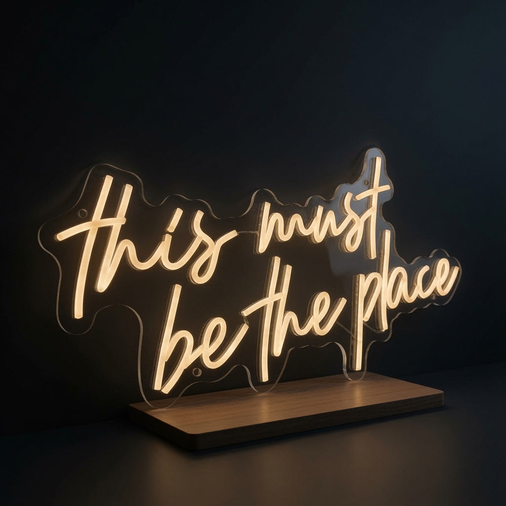 This Must Be The Place Word Wall Decor LED Neon Sign - 01 Original Product Image