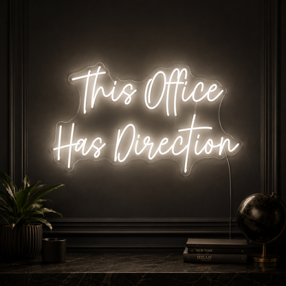This Office Has Direction LED Neon Sign - 03 Real Lifestyle Scene