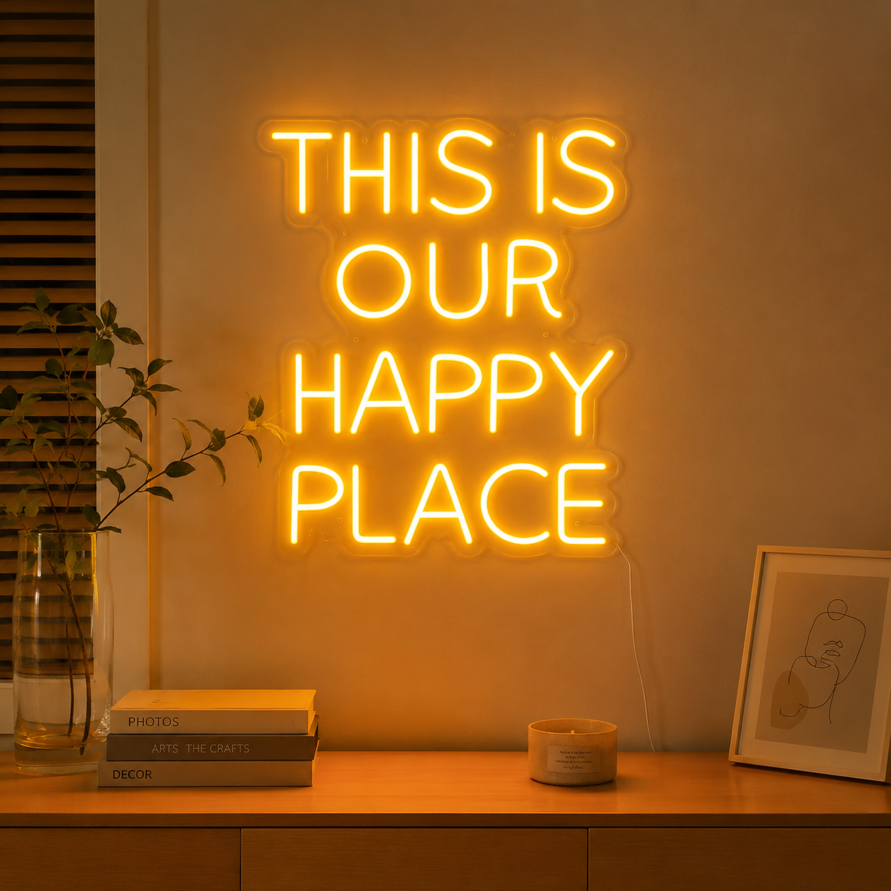 This Our Happy Place Wall Decor LED Neon Sign main product image