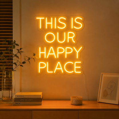 This Our Happy Place Wall Decor LED Neon Sign main product image