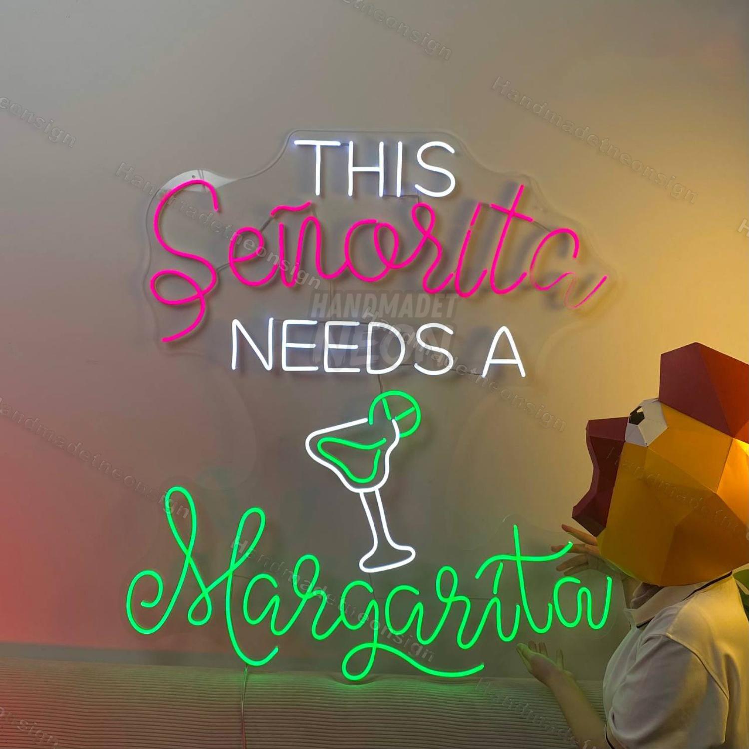 This Senorita Needs A Margarita Led Neon Sign Bar Led Neon Sign | Shineneon