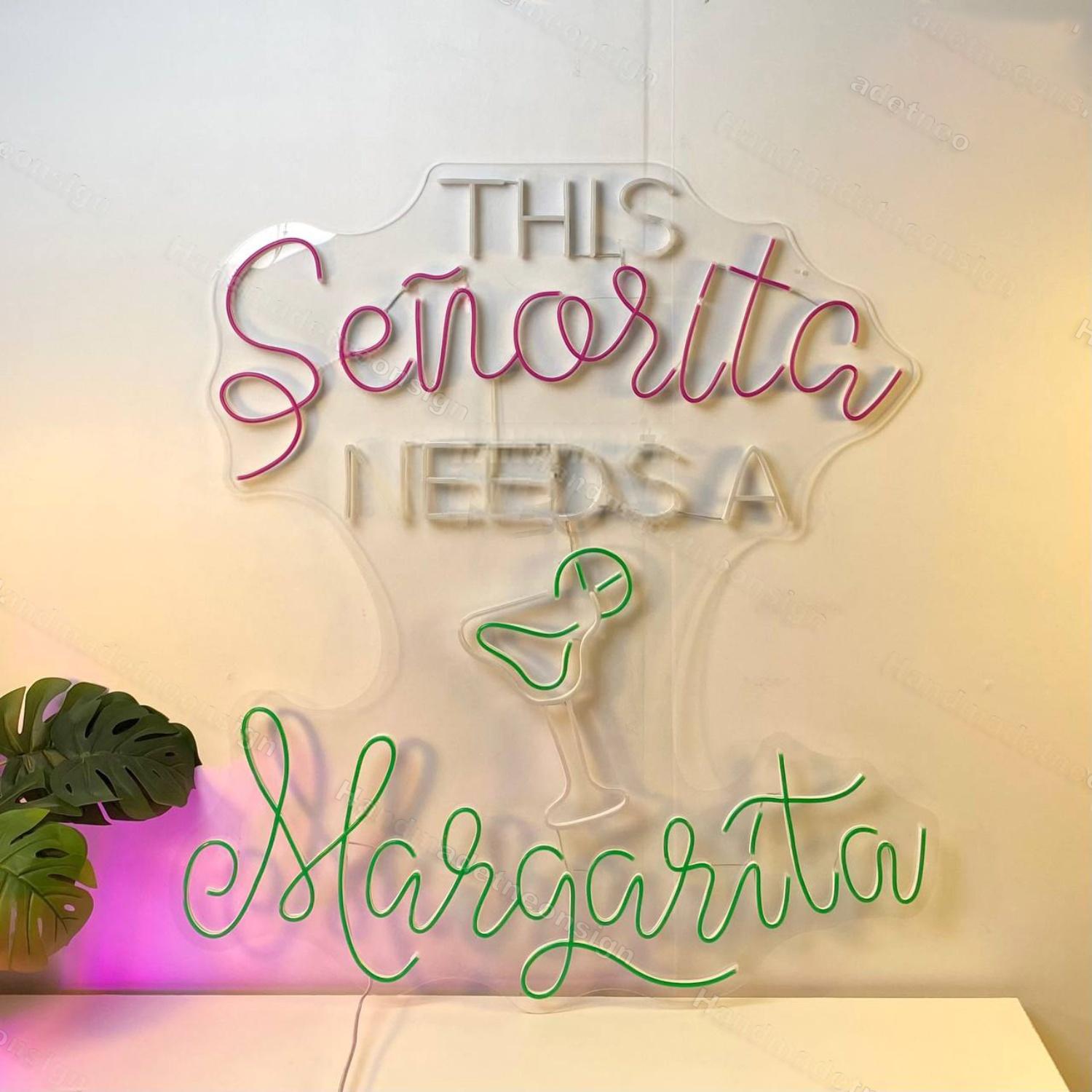 This Senorita Needs A Margarita Led Neon Sign Bar Led Neon Sign | Shineneon